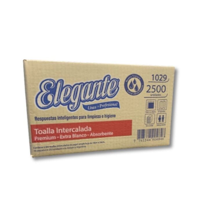 ELEGANTE TOALLA INTERCALADA CAJA X 2500 (1029)